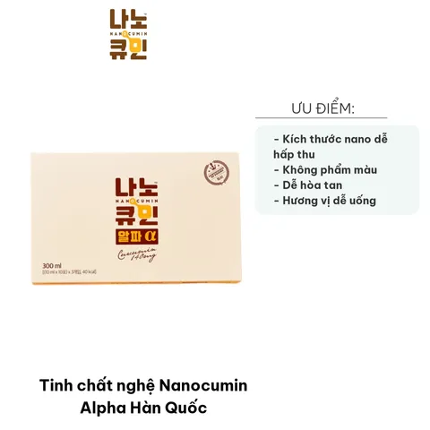 Tinh Chất Nghệ Nanocumin Alpha Hàn Quốc - Hỗ Trợ Làm Đẹp Da, Tăng Cường Sức Khỏe, Dễ Uống, Hộp 30 Gói