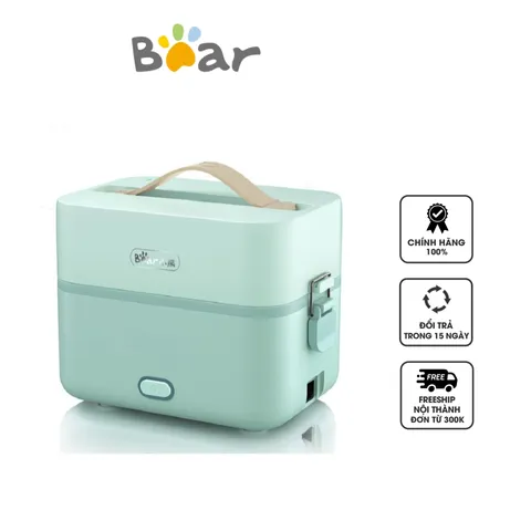 Hộp Nấu Cơm Điện 2 Tầng Bear DFH-B12E1 - Dung Tích 1.2L, Thiết Kế Gọn Nhẹ, Nấu Ăn Tiện Lợi, Hâm Nóng Đồ Ăn Khi Đi Làm, Đi Chơi