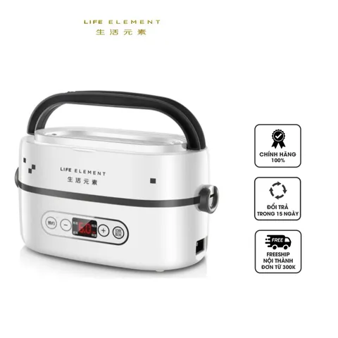 Hộp cơm điện hẹn giờ Life Element F27 - Nấu cơm, hấp, luộc, hâm nóng nhanh chỉ mất 10-15 phút, phù hợp cho văn phòng và du lịch.