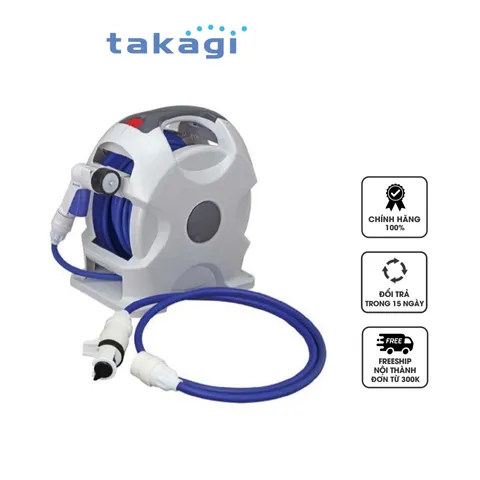 Bộ cuộn ống tưới cây tự động 15m Takagi R715FJC2 Nhật Bản - Tiện lợi, dễ sử dụng cho tưới cây, rửa xe và sàn vườn