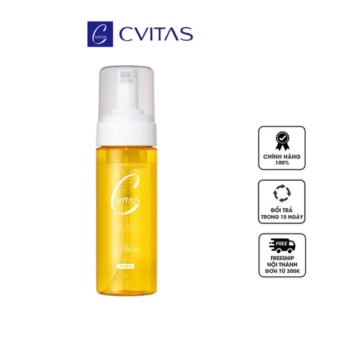 Sữa Rửa Mặt Tạo Bọt Sẵn CVITAS C-Whipped Wash 150g - Sạch Sâu, Giúp Làn Da Tươi Tắn Với Vitamin C, Phù Hợp Mọi Loại Da