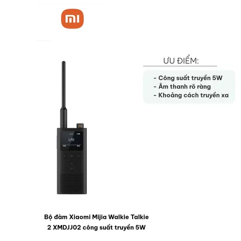 Bộ đàm Xiaomi Mijia Walkie Talkie 2 XMDJJ02 - Công suất 5W, Thiết kế nhỏ gọn, Kết nối Bình thường và Bluetooth cho Hoạt động Ngoài trời