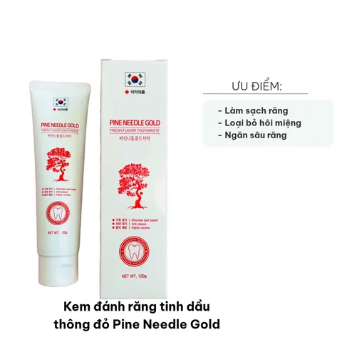 Kem Đánh Răng Tinh Dầu Thông Đỏ Pine Needle Gold 120g - Giúp Ngăn Sâu Răng, Khử Mùi, Hơi Thở Thơm Mát Cho Trẻ Em Và Người Lớn