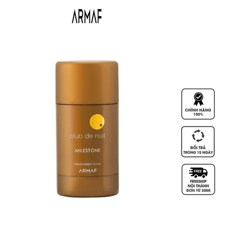 Lăn Khử Mùi Hương Nước Hoa Armaf Club De Nuit Milestone 75g - Khử Mùi Tươi Mát Dành Cho Nam Nữ, Lưu Hương Lâu Dài