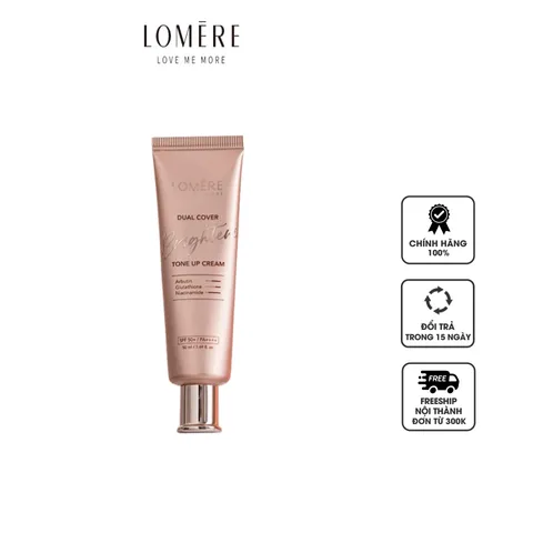 Kem Nâng Tone Lomere Dual Cover Brightening Tone-UP SPF50+ - Dưỡng Ẩm, Kiềm Dầu, Thay Thế Makeup, Sáng Da, Bảo Vệ Tối Ưu