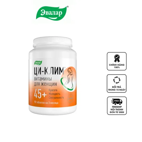 Viên uống nội tiết tố Ci-Klim Evalar cho phụ nữ 45+ - Hỗ trợ cân bằng hormone và cải thiện tâm trạng trong giai đoạn tiền mãn kinh