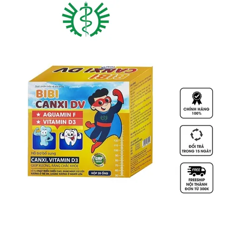 Siro Bibi Canxi 10ml - Hỗ Trợ Tăng Chiều Cao Cho Trẻ Từ 1 Tuổi - Bổ Sung Canxi, Vitamin D3 Chắc Khỏe Xương Răng