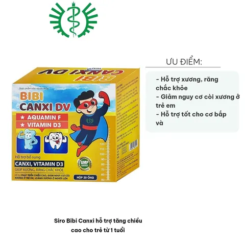 Siro Bibi Canxi 10ml - Hỗ Trợ Tăng Chiều Cao Cho Trẻ Từ 1 Tuổi - Bổ Sung Canxi, Vitamin D3 Chắc Khỏe Xương Răng