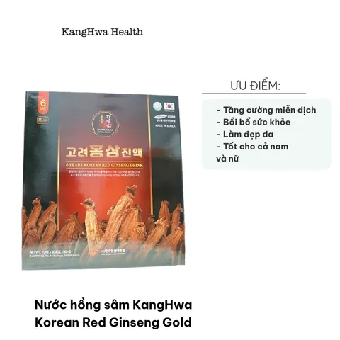 Nước Hồng Sâm KangHwa Korean Red Ginseng Gold - Hỗ Trợ Sức Khỏe & Cải Thiện Tinh Thần - Dinh Dưỡng Cao Cấp Từ Hàn Quốc