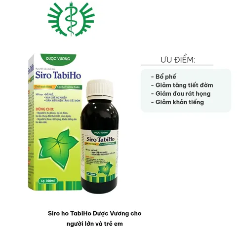 Siro ho TabiHo Dược Vương 100ml - Hỗ trợ giảm ho và rát họng cho người lớn, trẻ em - Thành phần thiên nhiên an toàn