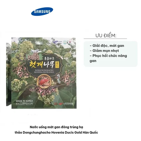Nước Uống Mát Gan Đông Trùng Hạ Thảo Dongchunghacho Hovenia Ducis Gold Hàn Quốc - Giải Độc, Thanh Lọc Cơ Thể, Hỗ Trợ Chức Năng Gan
