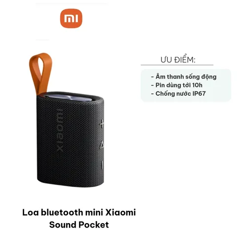 Loa Bluetooth Mini Xiaomi Sound Pocket - Âm Thanh Stereo Sống Động, Kết Nối Bluetooth 5.4, Chống Nước IP67, Thời Gian Sử Dụng 10 Giờ