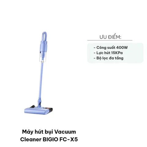 Máy Hút Bụi BIGIO FC-X5 400W - Công Suất Mạnh Mẽ, Hệ Thống Lọc Đa Bước, Thích Hợp Nhiều Bề Mặt, Thiết Kế Gọn Nhẹ