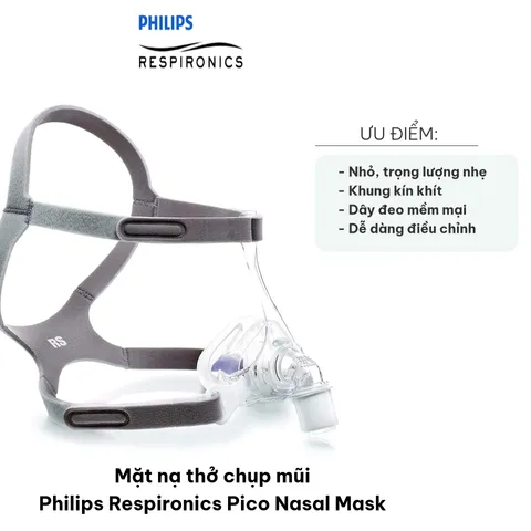 Mặt nạ thở chụp mũi Philips Respironics Pico - Thiết kế nhỏ gọn, nhẹ và thoải mái, hoàn hảo cho giấc ngủ yên bình