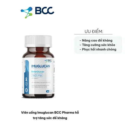 Viên uống Imuglucan BCC Pharma - Hỗ trợ tăng cường sức đề kháng và miễn dịch, phục hồi sức khỏe cho người lớn, 30 viên/hộp