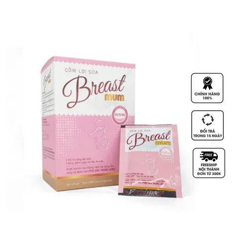 Cốm lợi sữa Breast Mum - Hỗ trợ tăng tiết sữa mẹ tự nhiên từ thảo dược, dễ sử dụng, an toàn cho sức khỏe mẹ và bé, hộp 20 gói