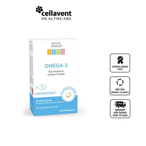 Viên uống dầu cá White Omega Kids Omega-3 Kindgesund cho trẻ từ 4 tuổi - Hỗ trợ thị lực, phát triển não bộ & tim mạch