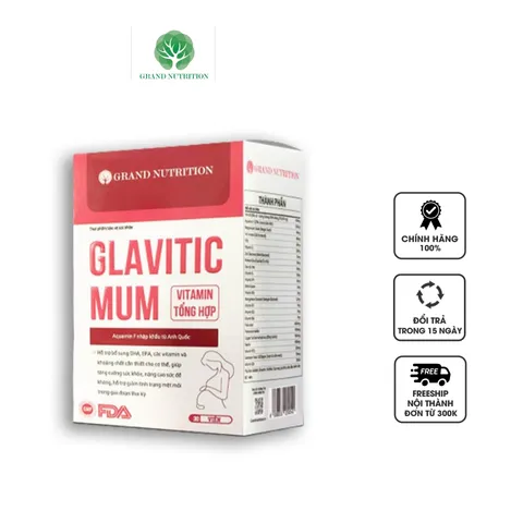 Viên Uống Vitamin Tổng Hợp Cho Bà Bầu Glavitic Mum - Hỗ Trợ Dinh Dưỡng Trong Thai Kỳ, Tăng Cường Sức Khỏe Mẹ Bầu