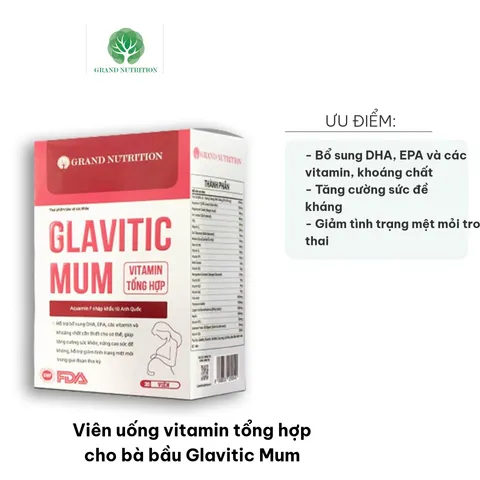Viên Uống Vitamin Tổng Hợp Cho Bà Bầu Glavitic Mum - Hỗ Trợ Dinh Dưỡng Trong Thai Kỳ, Tăng Cường Sức Khỏe Mẹ Bầu