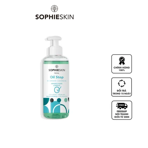 Gel rửa mặt Sophieskin Oil Stop Cleansing 250ml - Sản phẩm làm sạch cho da dầu mụn, kiểm soát dầu thừa, ngừa mụn hiệu quả