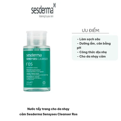 Nước Tẩy Trang Dưỡng Ẩm Sesderma Sensyses Cleanser Ros - Sạch Sâu, Dịu Nhẹ Cho Da Nhạy Cảm, Chống Kích Ứng, 200ml