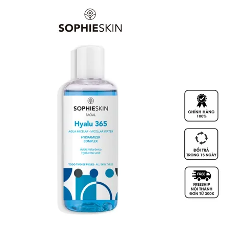 Nước tẩy trang thuần chay Sophieskin Hyalu 365 Agua Micellar 250ml - Làm sạch sâu, cấp ẩm và dịu nhẹ cho mọi loại da, kể cả da nhạy cảm