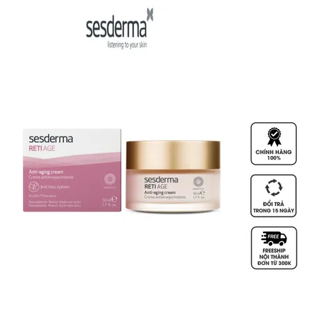 Kem Dưỡng Giảm Nếp Nhăn Sesderma Reti Age - Chống Lão Hóa, Tăng Đàn Hồi và Cấp Ẩm Cho Da - Chất Lượng Cao 50ml