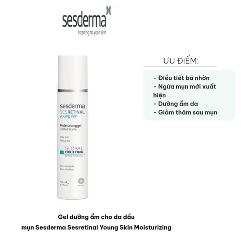 Gel Dưỡng Ẩm Sesderma Sesretinal Cho Da Dầu Mụn - Cải Thiện Kết Cấu Da, Ngăn Ngừa Mụn, Dưỡng Ẩm Hiệu Quả 50ml