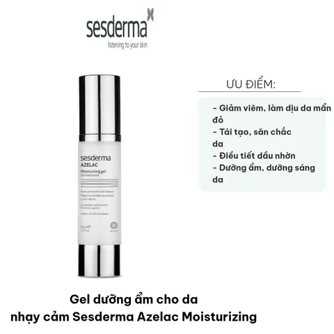 Gel Dưỡng Ẩm Cho Da Nhạy Cảm Sesderma Azelac - Giảm Viêm, Làm Dịu Da, Phục Hồi 50ml