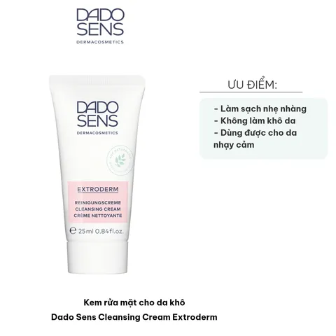 Kem Rửa Mặt Dado Sens Cleansing Cream Extroderm - Sạch Nhẹ Nhàng, Dưỡng Ẩm Cho Da Khô và Nhạy Cảm, 25ml