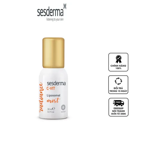 Xịt Dưỡng Ẩm Sáng Da Sesderma C-VIT Liposomal Mist 30ml - Chống Oxy Hóa, Cung Cấp Độ Ẩm Cho Mọi Loại Da