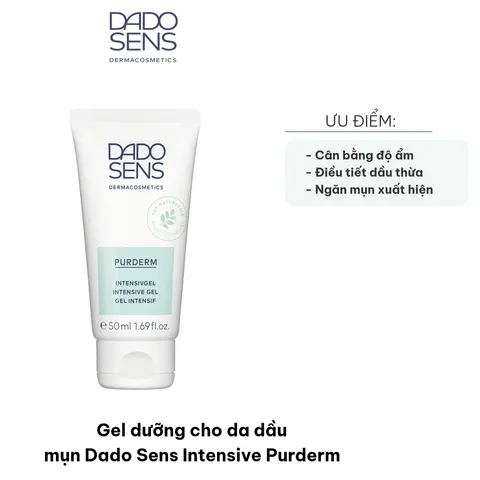 Gel Dưỡng Da Dầu Mụn Dado Sens Intensive Purderm 50ml - Chăm Sóc Da Nhớn Mụn, Giảm Bóng Dầu, Cung Cấp Độ Ẩm Mát Lành