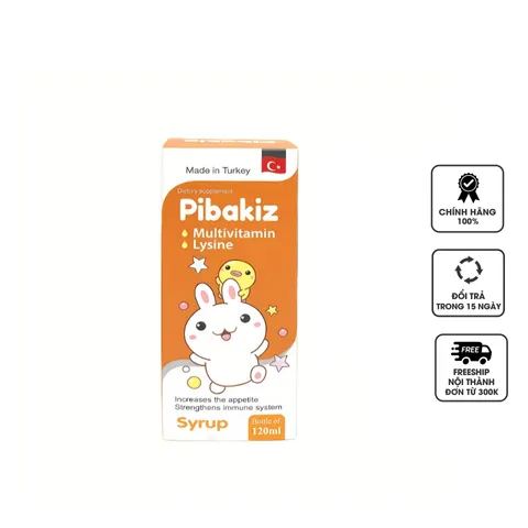 Siro Pibakiz Multivitamin - Bổ Sung Vitamin & Khoáng Chất Tăng Cường Sức Đề Kháng Cho Trẻ Em, Phát Triển Toàn Diện 120ml