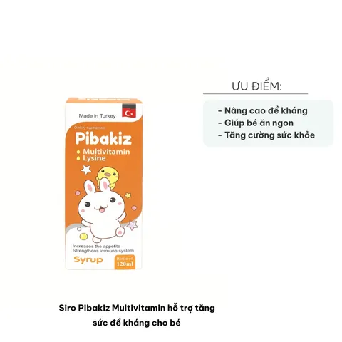 Siro Pibakiz Multivitamin - Bổ Sung Vitamin & Khoáng Chất Tăng Cường Sức Đề Kháng Cho Trẻ Em, Phát Triển Toàn Diện 120ml