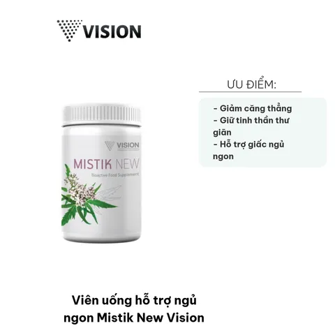 Viên Uống Hỗ Trợ Ngủ Ngon Mistik New Vision - Giảm Căng Thẳng, Ngủ Sâu, Thư Giãn, 60 Viên - Sản Phẩm Chất Lượng Cho Giấc Ngủ Tốt Hơn