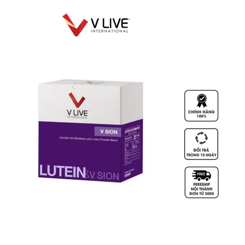Bột Uống Hỗ Trợ Tăng Cường Thị Lực VLive V Sion - Giàu Lutein và Dinh Dưỡng Bảo Vệ Đôi Mắt Khỏe Mạnh, Giảm Căng Thẳng Mắt