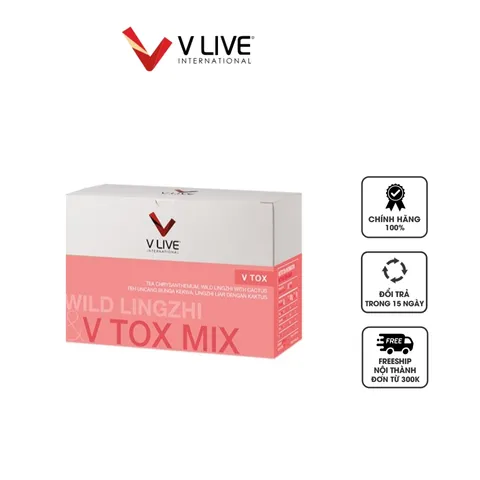 Gói Uống Hỗ Trợ Thải Độc VLive V Tox - Thực Phẩm Chức Năng Giúp Thanh Nhiệt, Cải Thiện Tiêu Hóa, Tăng Cường Sức Đề Kháng