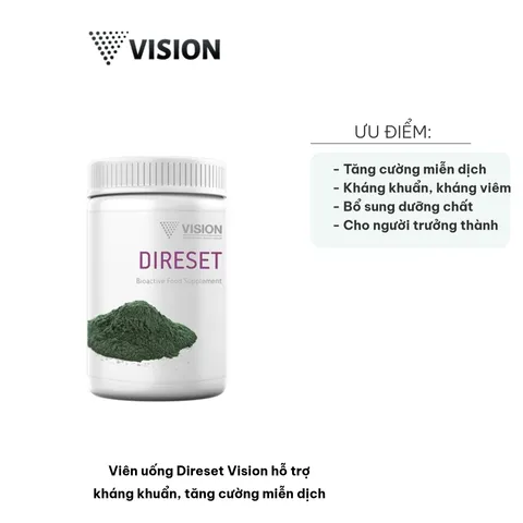 Viên uống Direset Vision tăng cường miễn dịch, hỗ trợ kháng khuẩn, bổ sung sức khỏe - Hộp 30 viên cho người trưởng thành