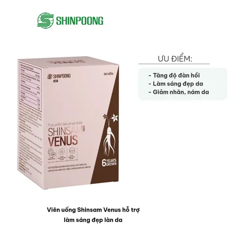 Viên uống Shinsam Venus - Hỗ trợ làm sáng đẹp da với L-Glutathione, Collagen, Acid hyaluronic - Giải pháp cho làn da tươi trẻ và rạng rỡ