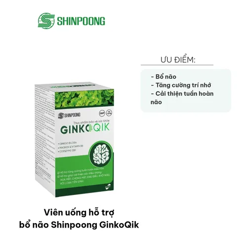 Viên Uống Hỗ Trợ Bổ Não Shinpoong GinkoQik 30 Viên - Tăng Cường Trí Nhớ & Giảm Căng Thẳng Từ Cao Bạch Quả Ginkgo Biloba