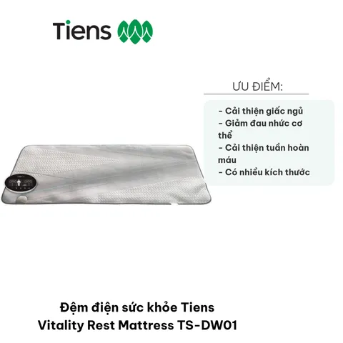 Đệm điện sức khỏe Tiens Vitality Rest Mattress TS-DW01 - Công nghệ 2in1 với Ion âm và tia hồng ngoại hỗ trợ giấc ngủ ngon, giảm mệt mỏi