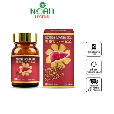 Viên uống hỗ trợ bổ gan Biken Liver EX Nhật Bản - Giải độc, phục hồi và tăng cường chức năng gan cho người trưởng thành, 120 viên