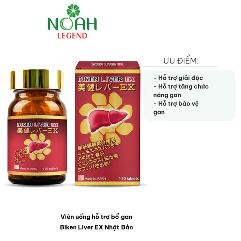 Viên uống hỗ trợ bổ gan Biken Liver EX Nhật Bản - Giải độc, phục hồi và tăng cường chức năng gan cho người trưởng thành, 120 viên