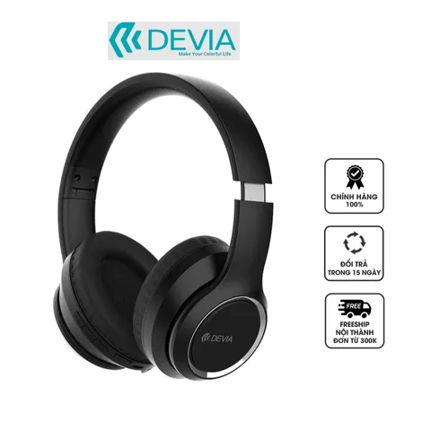Tai Nghe Chụp Tai Không Dây Devia Kintons - Thiết Kế Công Thái Học, Âm Thanh Chất Lượng, Bluetooth 5.0 - Thời Gian Sử Dụng 18 Giờ