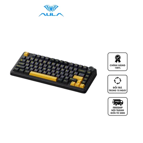 Bàn Phím Cơ Không Dây Aula F75 Pro V2 - 80 Phím, LED RGB, Kết Nối Bluetooth, USB Type-C, Pin 4000mAh, Dễ Dàng Sử Dụng