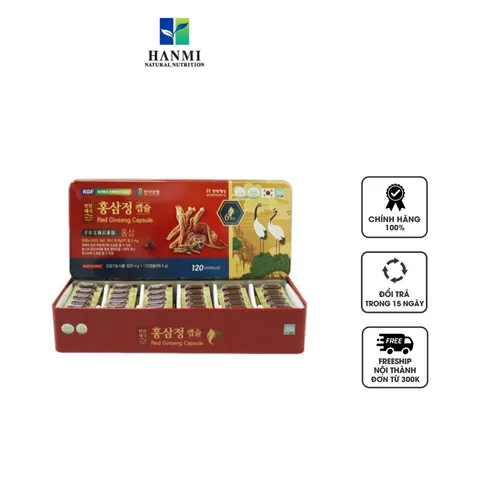 Viên Đạm Hồng Sâm Linh Chi Nhung Hươu Hanmi - Bổ Sung Dưỡng Chất Tăng Cường Sức Khỏe, Hỗ Trợ Miễn Dịch, Giảm Căng Thẳng 120 Viên