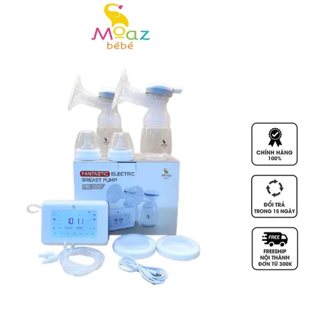 Máy Hút Sữa Đôi Moaz BéBé MB-092 - Thiết Kế Thông Minh, 4 Chế Độ Massage và Hút Sữa, Giúp Mẹ Tiết Kiệm Thời Gian
