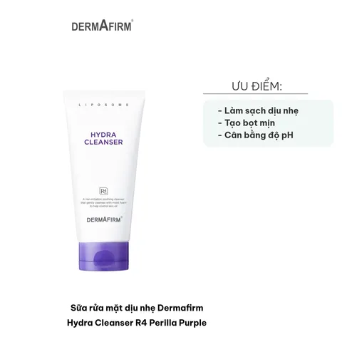 Sữa Rửa Mặt Dịu Nhẹ Dermafirm Hydra Cleanser R4 Perilla Purple - Làm Sạch Sâu Cho Da Nhạy Cảm, Phù Hợp Với Độ pH 5.5-5.9