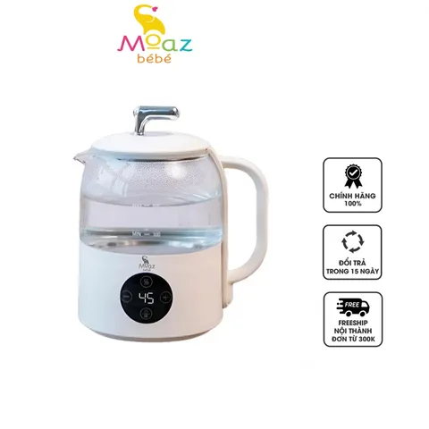 Bình Đun Nước Mini Moaz BéBé MB-099 600ml - Màn Hình Cảm Ứng, Tính Năng Khử Clo, Giữ Nhiệt Đến 48 Giờ, Dung Tích Lớn