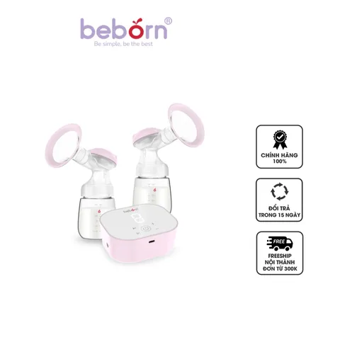 Máy Hút Sữa Điện Đôi Beborn Latteo 4 BP05TG - 3 Chế Độ Mát Xa, Kích Thích, Hút Sữa, 9 Cấp Độ, Dễ Dàng Sử Dụng, An Toàn Cho Bé